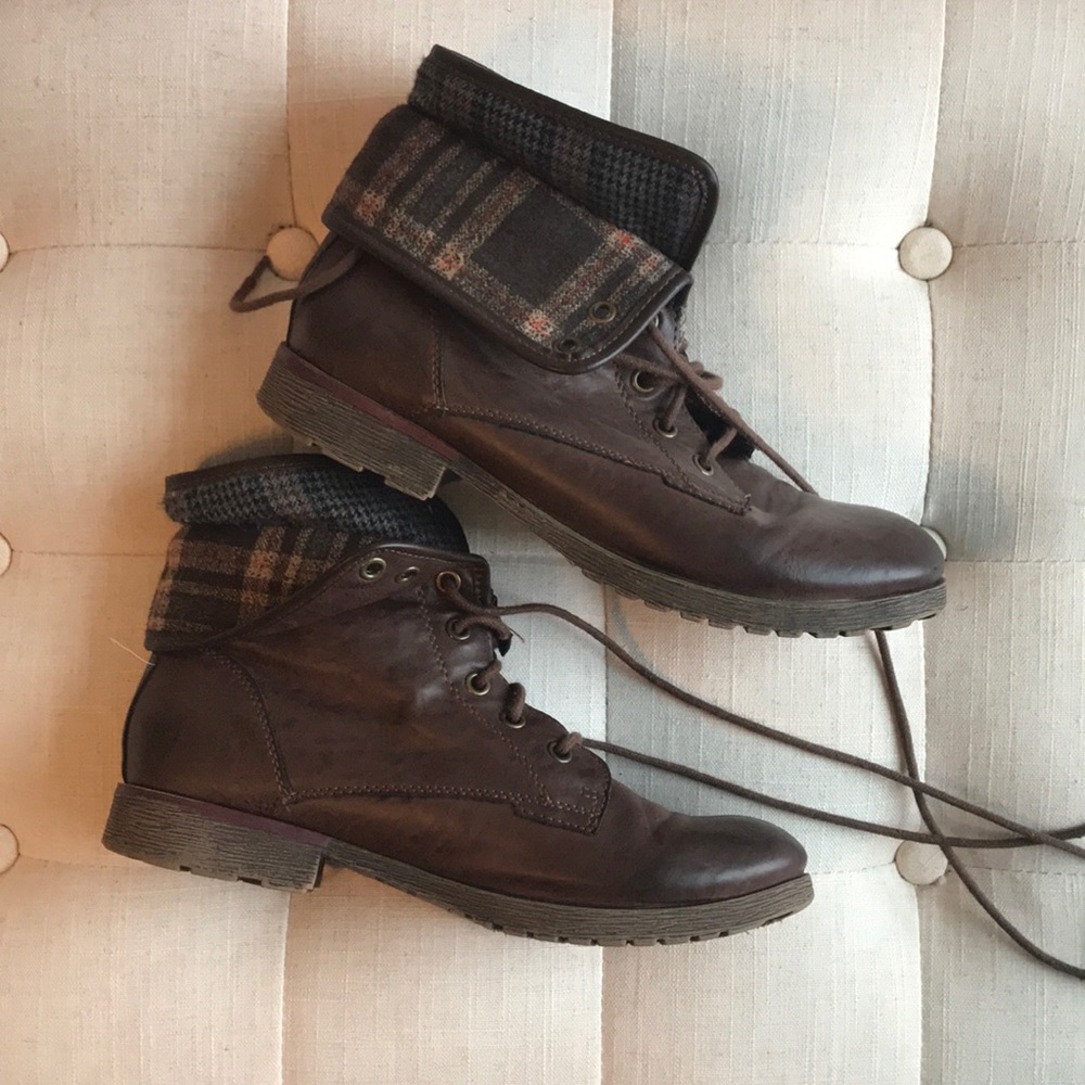 Brown Combat Boots Size 8 1/2